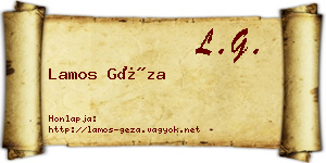 Lamos Géza névjegykártya