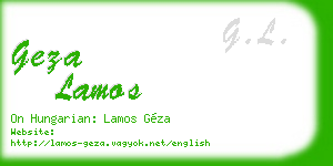 geza lamos business card