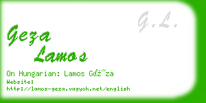 geza lamos business card